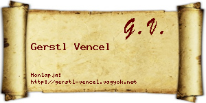 Gerstl Vencel névjegykártya